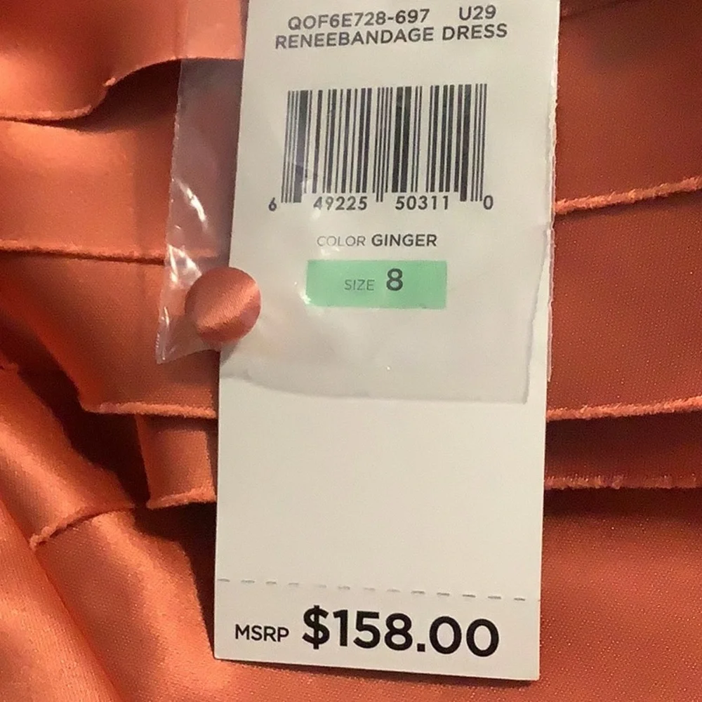 Max & Cleo Coral Satin Midi Dress - Picture 11 of 11